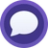 A purple circle with a white speech bubble in the middle.