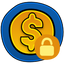 Unlock Bonus Crypto Balance at LuckyDice. Dollar Icon with a lock.