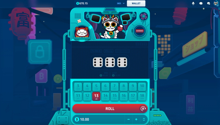 numbers game dashboard in luckydice
