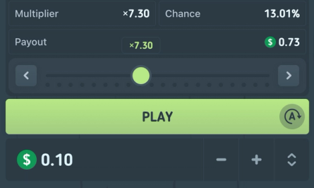 Limbo's selector section, where you choose the multiplier and the amount of money to bet.