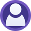A person icon in the middle of a purple circle.