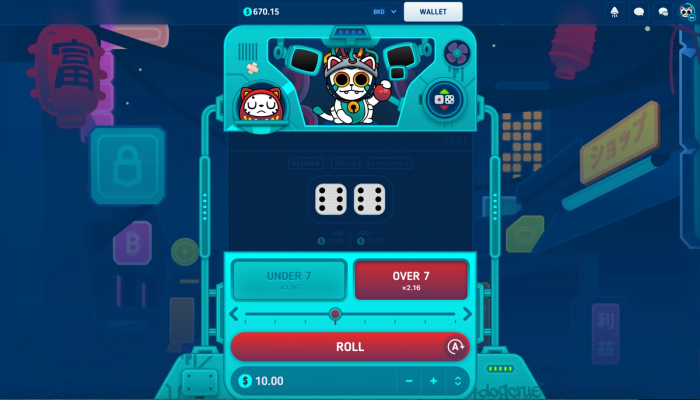 classic dice game dashboard in luckydice