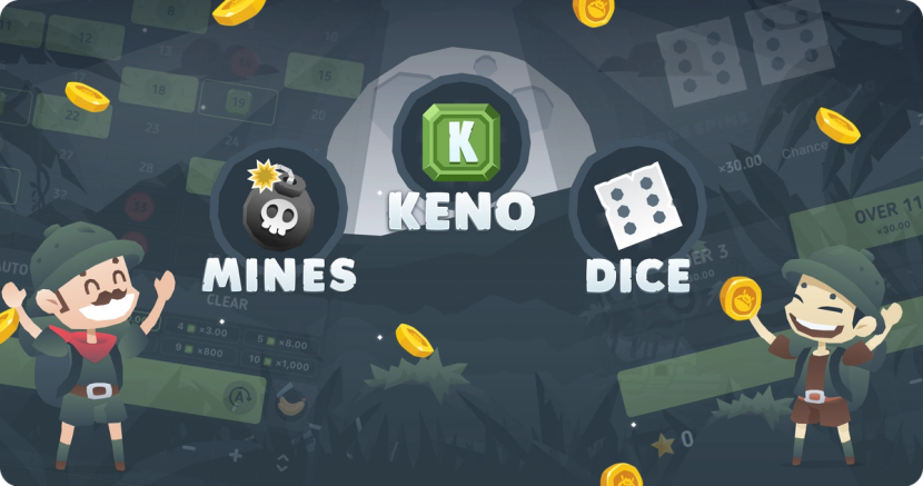 Explorers excited about the new BitKong games: Mines, Keno and Dice
