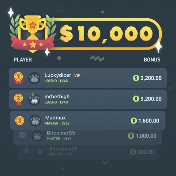 BitKong Weekly Tournament Leaderboard with $10,000 Prize Banner