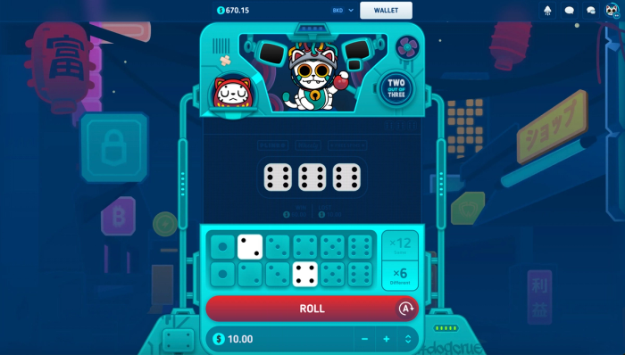 two out of three dashboard in luckydice